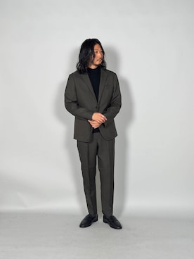 「アイテム（スーツジャケット）」を使った、h.nozawaさん（メンズ・181cm）の冬コーディネート