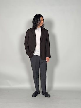 「アイテム（スーツジャケット）」を使った、h.nozawaさん（メンズ・181cm）の冬コーディネート
