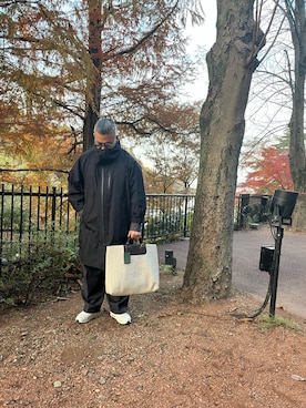 「アイテム（バッグ）」を使った、kenjiMさん（メンズ・177cm）の秋コーディネート