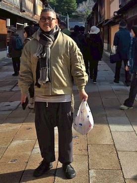 「アイテム（パンツ）」を使った、kenjiMさん（メンズ・177cm・50代）の冬コーディネート