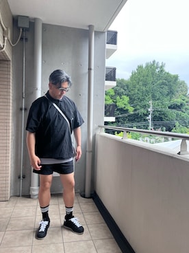 「アイテム（ポロシャツ）」を使った、kenjiMさん（メンズ・177cm）の夏コーディネート