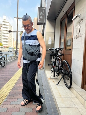 「アイテム（サンダル）」を使った、kenjiMさん（メンズ・177cm・50代）の夏コーディネート