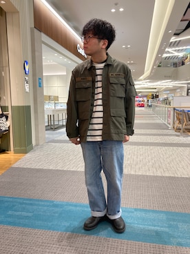 「アイテム（ミリタリージャケット）」を使った、hayato inoueさん（メンズ・173cm・20代）の冬コーディネート