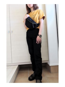「VERSACE（ヴェルサーチ）のアイテム（アナログ腕時計）」を使った、hiさん（レディース・159cm）の夏コーディネート