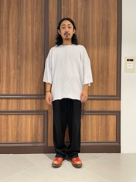 「DANKE SCHON（ダンケシェーン）のアイテム（トップス）」を使った、平賀　健将さん（メンズ・172cm）の夏コーディネート