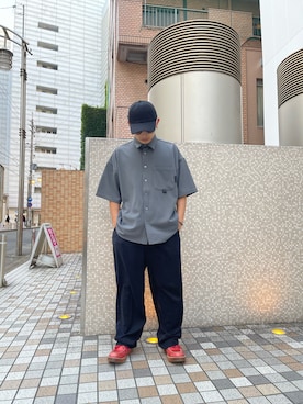 「WHITELAND（ホワイトランド）のアイテム（キャップ）」を使った、平賀　健将さん（メンズ・172cm）の夏コーディネート