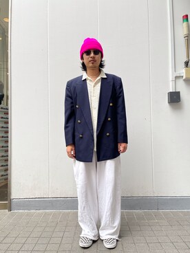 「DANKE SCHON（ダンケシェーン）のアイテム（トップス）」を使った、平賀　健将さん（メンズ・172cm）の春コーディネート