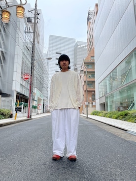 「春服デビュー宣言」｜「アイテム（スウェットパンツ）」を使った、平賀　健将さん（メンズ・172cm）の春コーディネート