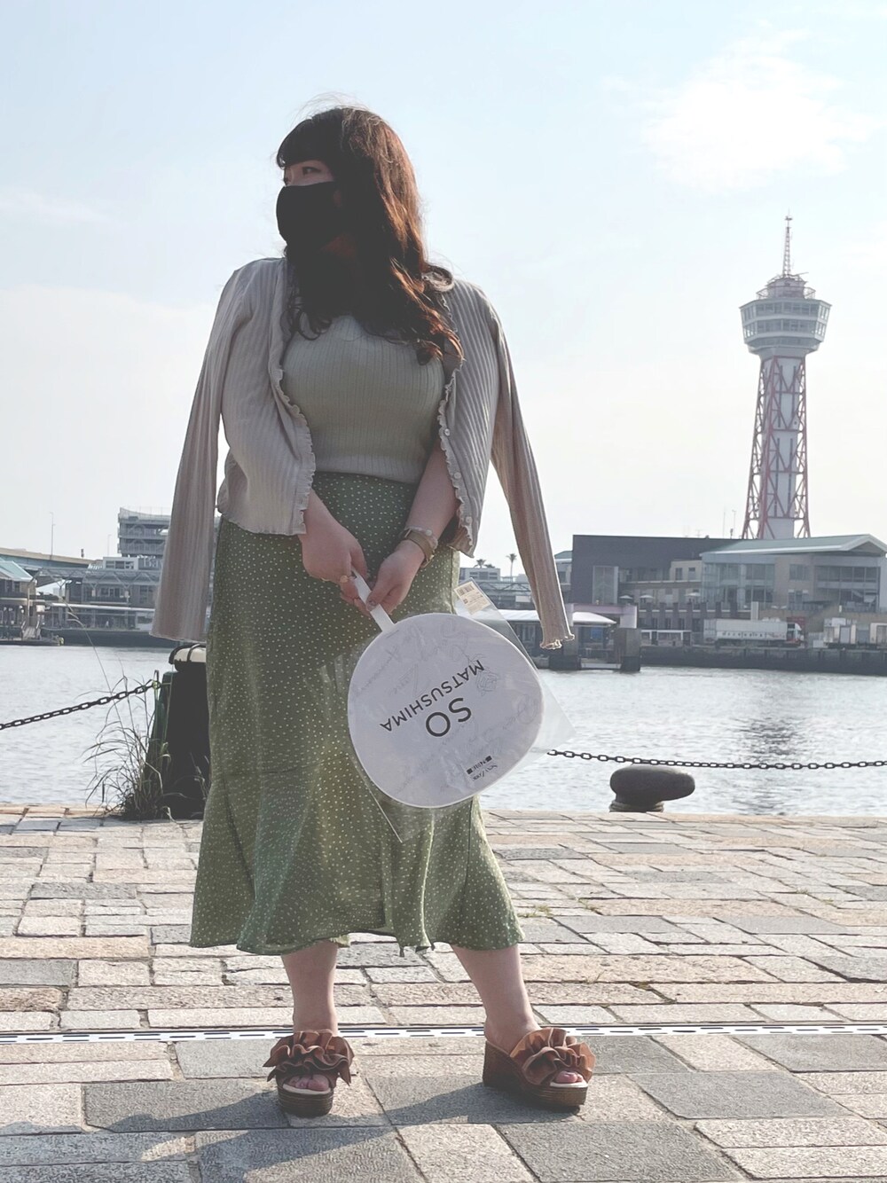 「プチプラコーデ、グリーンコーデ、ぽっちゃりコーデ、ぽっちゃり、SZ10TH、セクラバ、聡担」｜「GUのアイテム（ニット/セーター、グリーン系）」を使った、のい。さん（レディース・157cm）の冬コーディネートの1枚目の写真