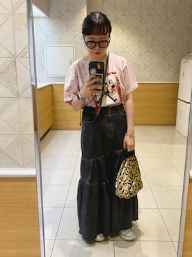 「アイテム（デニムスカート）」を使った、さ。さん（レディース・147cm）の秋コーディネート