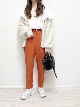 「titivate（ティティベイト）のﾛｰｹﾞｰｼﾞﾊﾝﾄﾞﾗｲｸﾆｯﾄｶｰﾃﾞｨｶﾞﾝ（カーディガン/ボレロ）」を使った、miki☺︎♡さん（レディース・160cm）の春コーディネート