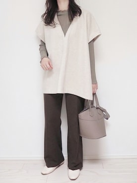 「アイテム（ベスト）」を使った、miki☺︎♡さん（レディース・160cm・30代）の秋コーディネート