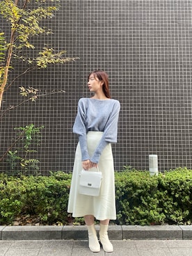 「アイテム（スカート）」を使った、ややさん（レディース・170cm）の冬コーディネート