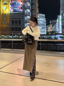 「mystic（ミスティック）のアイテム（ワンピース）」を使った、森川小百合さん（レディース・163cm）の秋コーディネート