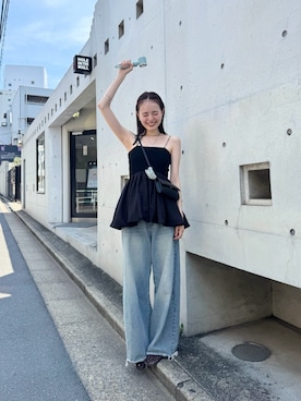 「mystic（ミスティック）のアイテム」を使った、森川小百合さん（レディース・163cm）の夏コーディネート