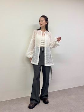 「アイテム（ブーツ）」を使った、森川小百合さん（レディース・163cm）の夏コーディネート