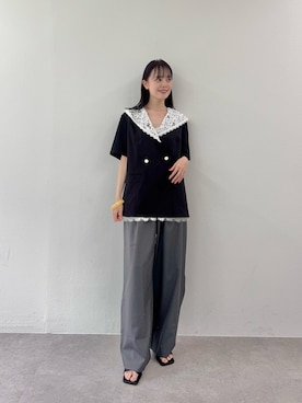 「アイテム（ジャケット/アウター）」を使った、森川小百合さん（レディース・163cm）の春コーディネート