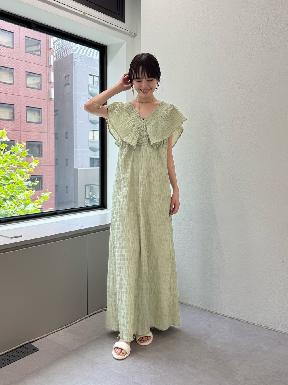 mystic（ミスティック）の「シャーリングスクエアワンピース