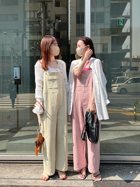 「mystic（ミスティック）のアイテム（サロペット/オーバーオール）」を使った、森川小百合さん（レディース・163cm）の春コーディネート
