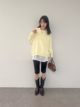 「mystic（ミスティック）のウエスタンブーツ（ブーツ）」を使った、森川小百合さん（レディース・163cm）の秋コーディネート