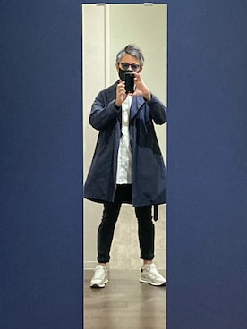 「COMOLI（コモリ）のアイテム（ダウンジャケット/コート）」を使った、makotoさん（メンズ・170cm）の冬コーディネート