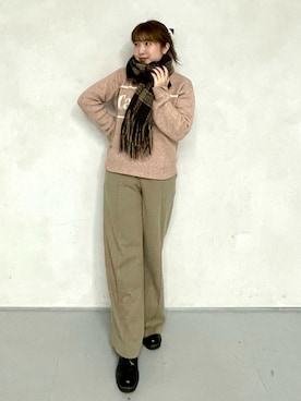 「マフラーコーデ」｜みらいさん（レディース・153cm）の冬コーディネート