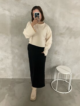 「soie by apres jour mignon（ソワバイアプレジュールミニョン）のアイテム」を使った、みらいさん（レディース・153cm）の秋コーディネート