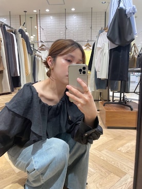 「A part by（アパートバイ）のルーズデニム（デニムパンツ）」を使った、mihoさん（レディース・157cm）の春コーディネート