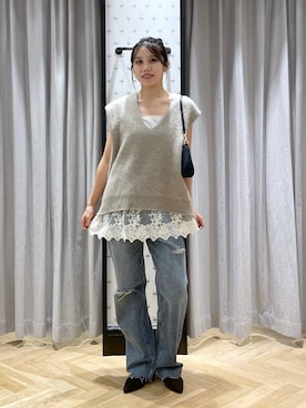 「アイテム（チュニック）」を使った、mihoさん（レディース・157cm）の秋コーディネート