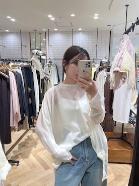 「A part by（アパートバイ）のルーズデニム（デニムパンツ）」を使った、mihoさん（レディース・157cm）の春コーディネート