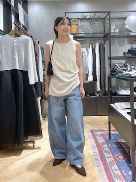 「アイテム（パンツドレス）」を使った、mihoさん（レディース・157cm）の夏コーディネート