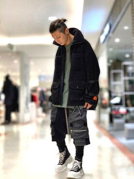 「ISAMU KATAYAMA BACKLASH（イサムカタヤマバックラッシュ）のアイテム（トップス）」を使った、Takuto Itouさん（メンズ・170cm）の秋コーディネート