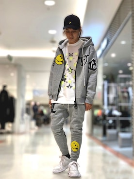 「Lucien Pellat-Finet（ルシアンペラフィネ）のアイテム（キャップ）」を使った、Takuto Itouさん（メンズ・170cm）の秋コーディネート
