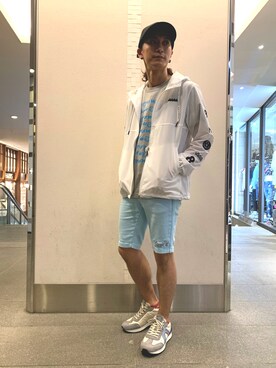 「1 piu 1 uguale 3（ウノピゥウノウグァーレトレ）のアイテム（キャップ）」を使った、Takuto Itouさん（メンズ・170cm）の春コーディネート