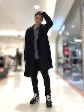 「backlash」｜「アイテム（ステンカラーコート）」を使った、Takuto Itouさん（メンズ・170cm）の冬コーディネート
