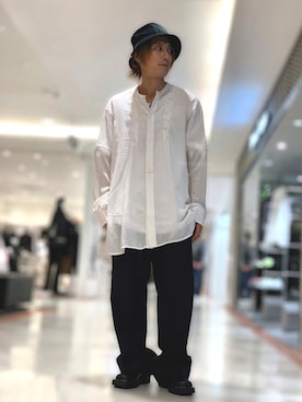 「ISAMU KATAYAMA BACKLASH（イサムカタヤマバックラッシュ）のアイテム（帽子）」を使った、Takuto Itouさん（メンズ・170cm）の夏コーディネート