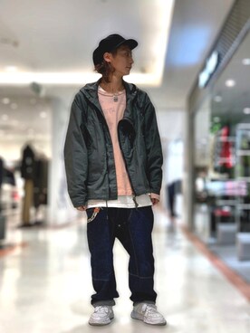 「ISAMU KATAYAMA BACKLASH（イサムカタヤマバックラッシュ）のアイテム（帽子）」を使った、Takuto Itouさん（メンズ・170cm）の冬コーディネート