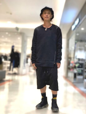 「ISAMU KATAYAMA BACKLASH（イサムカタヤマバックラッシュ）のアイテム（帽子）」を使った、Takuto Itouさん（メンズ・170cm）の夏コーディネート