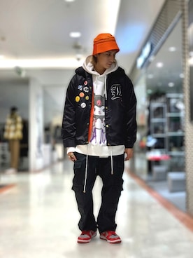 「STUD MUFFIN（スタッドマフィン）のアイテム（ジャケット/アウター）」を使った、Takuto Itouさん（メンズ・170cm）の秋コーディネート