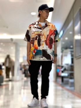 「Lucien Pellat-Finet（ルシアンペラフィネ）のアイテム（キャップ）」を使った、Takuto Itouさん（メンズ・170cm）の夏コーディネート