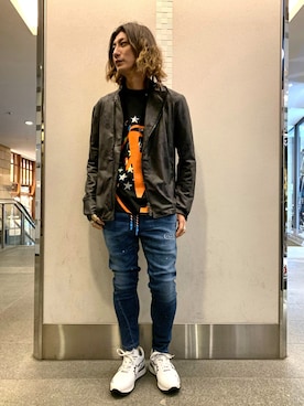 「STUD MUFFIN」｜「アイテム（ブルゾン）」を使った、Takuto Itouさん（メンズ・170cm）の春コーディネート