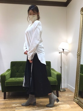 「ORiental TRaffic（オリエンタルトラフィック）のアイテム（ブーツ）」を使った、なんばマルイ店さん（レディース・156cm）の秋コーディネート
