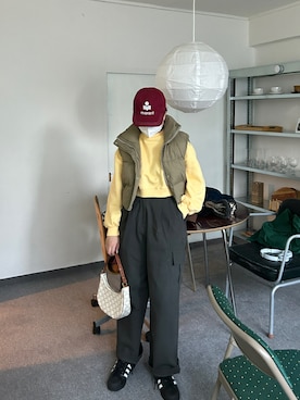 「ISABEL MARANT（イザベルマラン）のアイテム（キャップ）」を使った、 李奈さん（レディース・158cm）の冬コーディネート