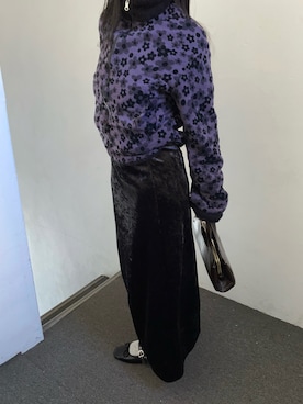 「アイテム（その他アウター、パープル系）」を使った、 李奈さん（レディース・158cm）の冬コーディネート