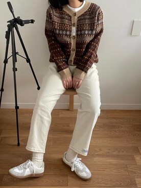「GERMAN TRAINER（ジャーマントレーナー）のアイテム」を使った、 李奈さん（レディース・158cm）の冬コーディネート