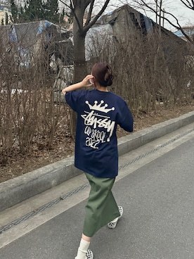 「春服デビュー宣言」｜「アイテム（スリッポン）」を使った、 李奈さん（レディース・158cm）の春コーディネート