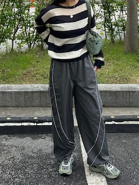 「ASICS（アシックス）のアイテム」を使った、 李奈さん（レディース・158cm）の夏コーディネート
