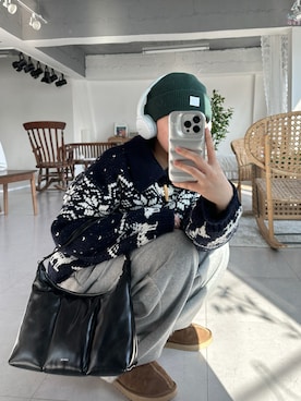 「Acne Studios（アクネストゥディオズ）のアイテム」を使った、 李奈さん（レディース・158cm）の冬コーディネート