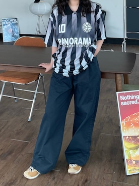 「WALES BONNER（ウェールズ ボナー）のアイテム（スニーカー）」を使った、 李奈さん（レディース・158cm）の夏コーディネート