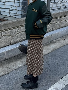 「palace」｜ 李奈さん（レディース・158cm）の冬コーディネート